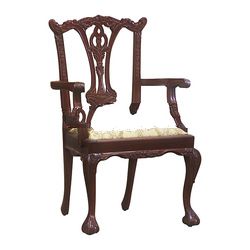 Carved Arms Chippendale Dining Chair