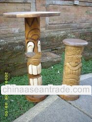 wooden table pub of tiki