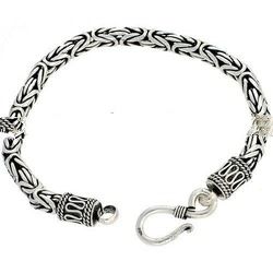 Sterling Silver Borobudur Chain Bracelet