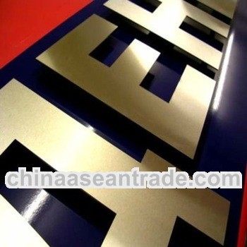 horizontal satin finish fine fabricated gold brass letter sign