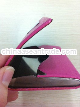 hot pink free design leather & metal business cardholder wholesale