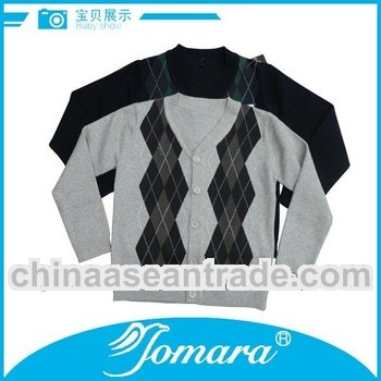 hot sale stylish v-neck boys button sweater