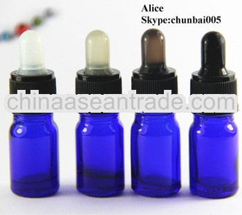 hot-selling cobalt blue 10ml bottles eliquid glass with colored dropper