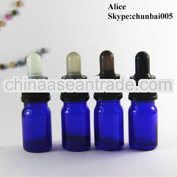 hot-selling cobalt blue glass eliquid bottles with colored dropper