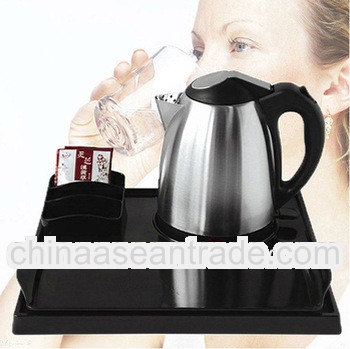 hotel product welcome kettle and tray 1.2L kettle + melamine tray