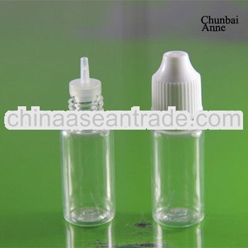 hotsale 10ml pet childproof dropper bottle /bayonet long tip (for vapor juice bottle)