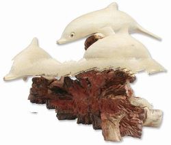 Carved Three Dolphin