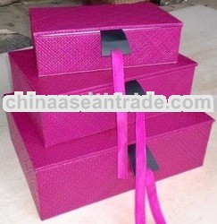 Pandanus rectangle box set of 3