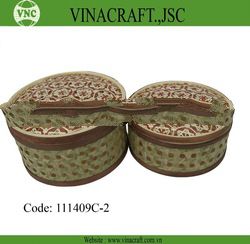 Decorative bamboo box set of 2