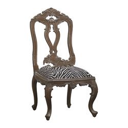 Natural Mahogany Chair with Carved