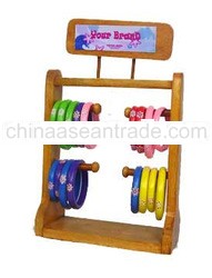 set of wooden bangle with display stand