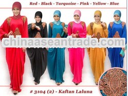 High Quality Embroidery Pleated Longer Muslim Dress without Turban/1set/6pcs/6color