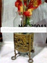 METAL CAST FLOWER VASE