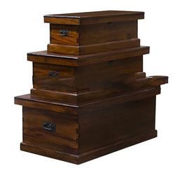 Mahogany Wood Trunk 3 Boxes Catania