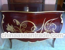CMD-9021 2 Drawer Gold Painting Wooden Commode