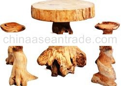 TEAK ROOT FURNITURE BAR TABLE SET