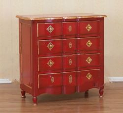 French Furniture - Red with Gold Commode