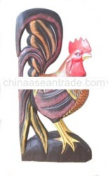Painted Wooden Rooster