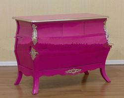 Pink Furniture - Silver Commode 5 Drawers