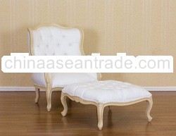 White Painted Furniture - Wing Chair with Ottoman