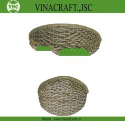 Bamboo waste basket set of two