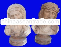 Wooden Stattue Pair Of Mother Mary And Jesus