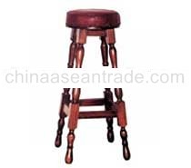 Circle Bar Stool With Leather