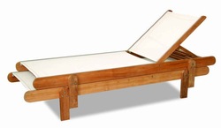 Teak and textylline Lounger