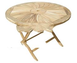 Teak Garden Furniture for outdoor furniture - Radiant Round Folding Table by PT Segoro Mas