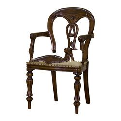 Mahogany French Dining Chair with Arms