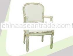 White wash Antique Dining Chair with arm