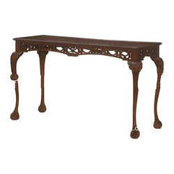 Mahogany Carved Tall Console Table