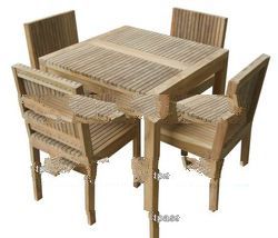 Strips and Plank Square Dining Set