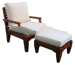 Wooden Armchair With Footstool