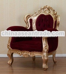 French Furniture - Gold Leaf Living Room Chair 1 Seater