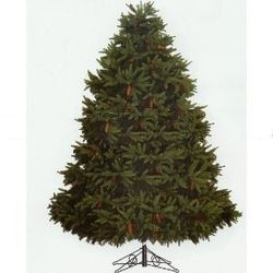 8' Full Fresh Cut Durango Spruce Pre Lit Artificial Christmas Tree Multi Lights