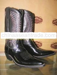 Kanselir Black Calfskin Western Boots