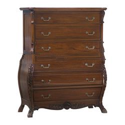 Mahogany Chest with Carved and 6 Drawers