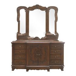 Parral Carved Dressing Table with Mirror