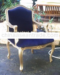 Gold Leaf French Arm Chair - Indoor Living Room Furniture