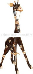 WOOD GIRRAFE ANIMAL STATUE 10