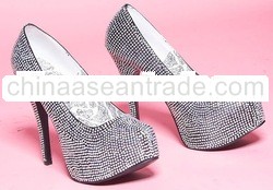 Rhinestone Encrusted Platform Pumps