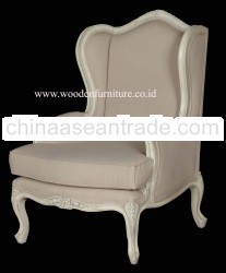 Antique Reproduction Wing Chair French Style Living Room Sofa Mahogany Painted Sofa Classic European
