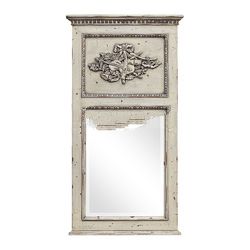 Distressed Antique White Painted Buwaidhaa Mirror