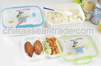 kids lunch box PP plastic food container with spoon