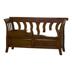 Mahogany Wood Trunk Bench 2 Seater