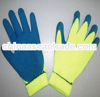 knitted latex coated gloves