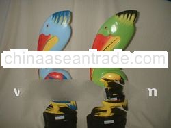 Wood Plican colorfull carving art