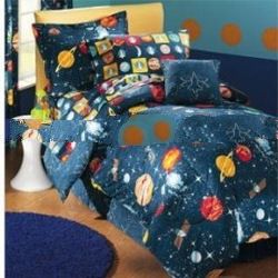 Glow in the Dark Planets Outer Space Comforter Full Size Boy's Galaxy Solar System Outer Space T