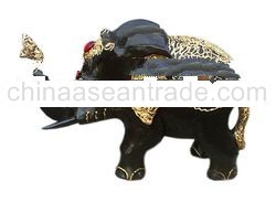 Walking Elephant Wood Carving